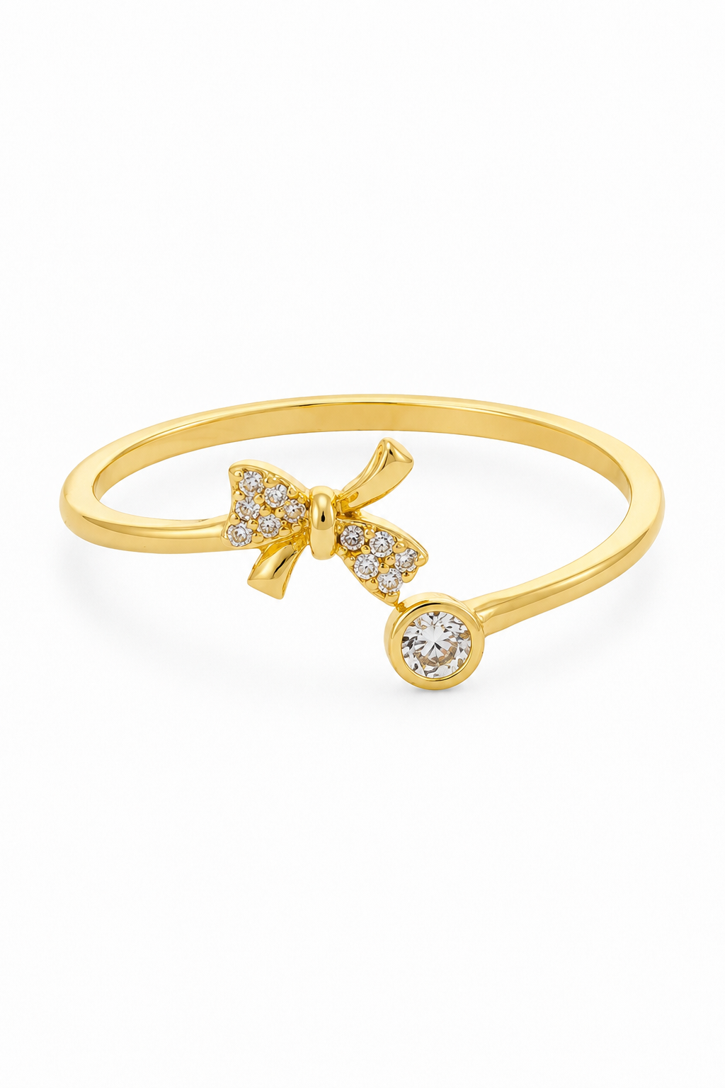 Gold Bow Open Ring