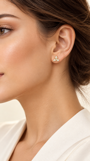 Three Floral Cluster Stud Earrings Set – 3 Pairs - Aaryahi Silver jewellery product photo