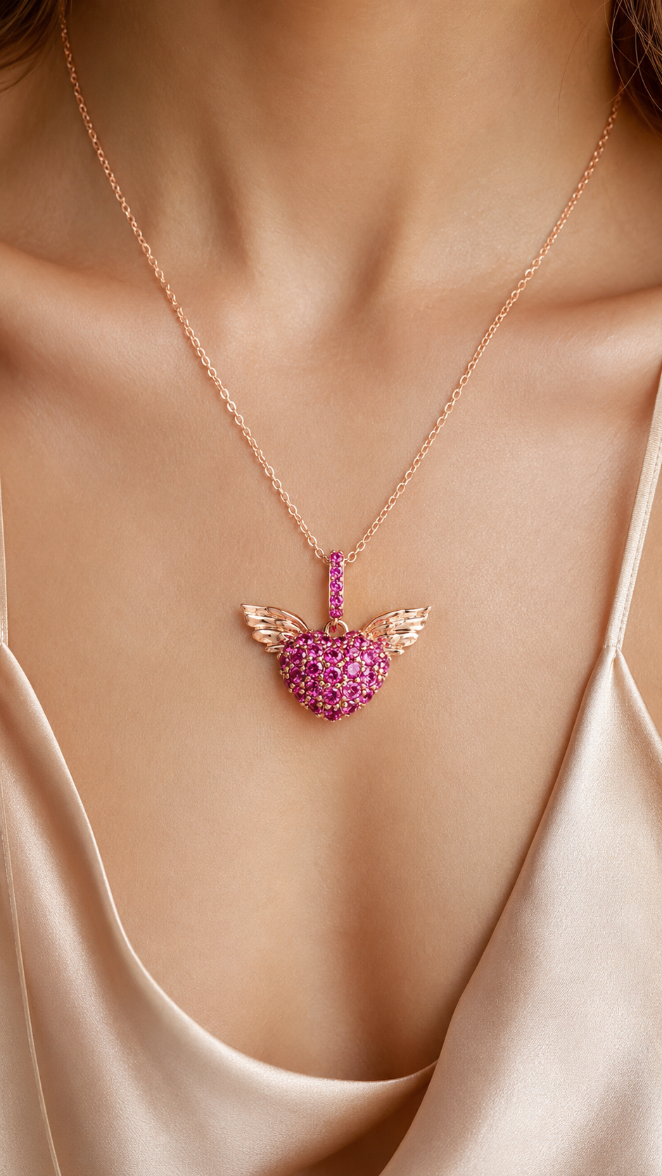 Angel Heart Pendant Necklace