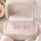 Pink Solitaire Earrings