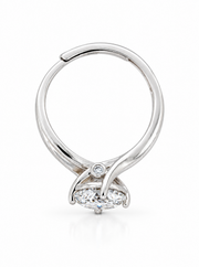 Silver CZ Solitaire Twist Ring