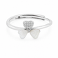Pearl Butterfly Heart Open Ring