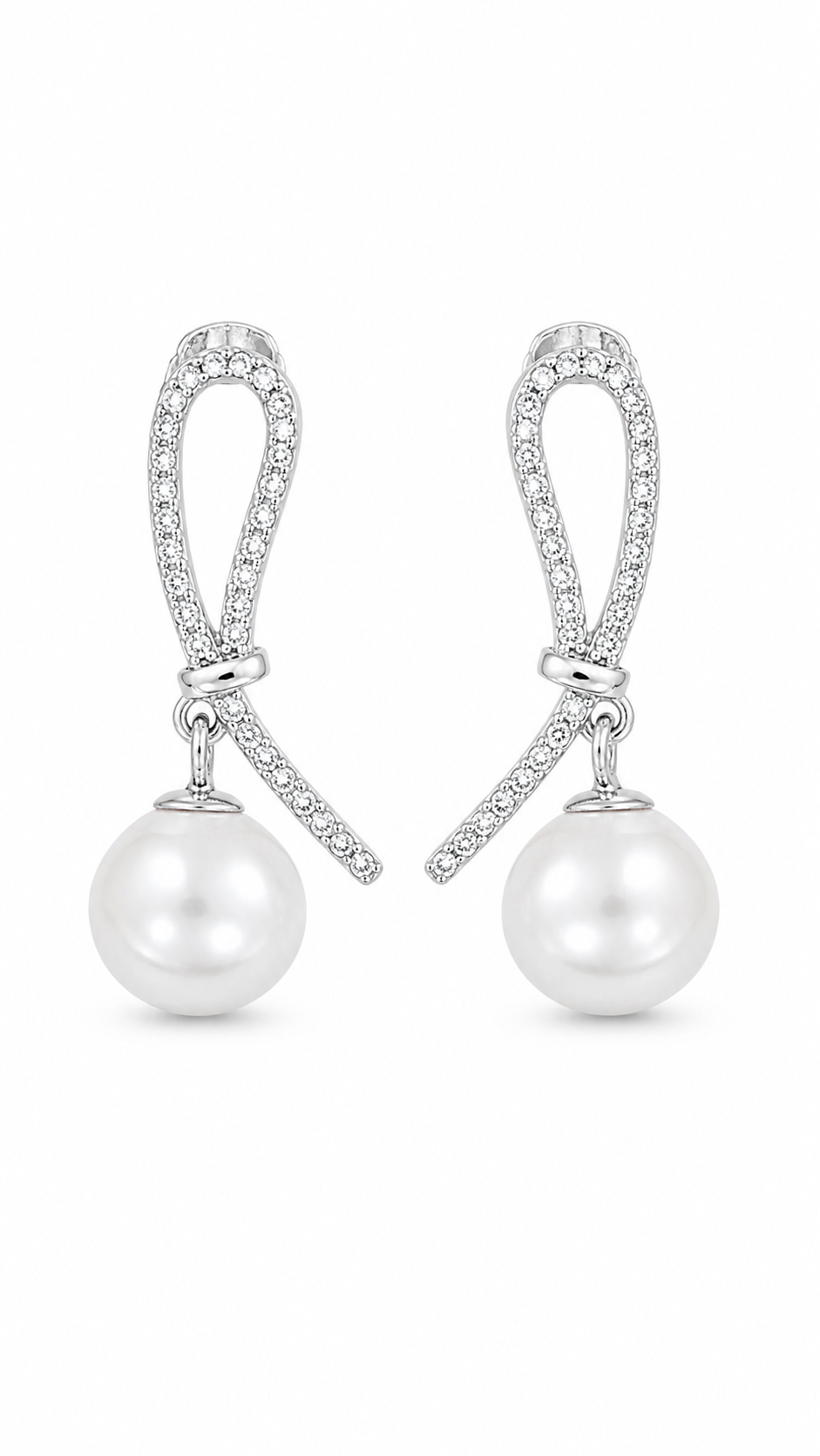 Silver-Tone Pearl Earrings