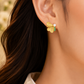 Elegant Gold Pearl & Green CZ Butterfly Stud Earrings