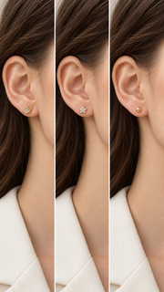 Butterfly, Star & Ball Earrings Set - Aaryahi Silver jewellery product photo