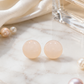 Cream Round Earrings