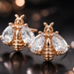 Rose Gold Bee Earrings