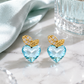 Aqua Blue Heart Earrings