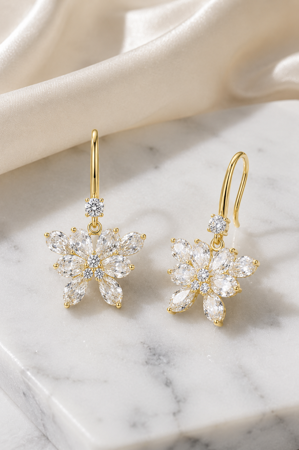 Floral Pear-Cut Earrings