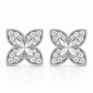 Silver Four-Petal Earrings