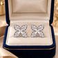Silver Four-Petal Earrings