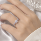 Round Solitaire Floral Adjustable Ring