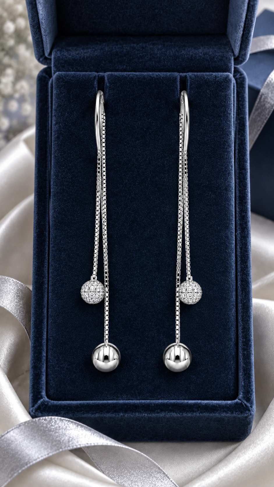 Double Ball Chain Drop Earrings