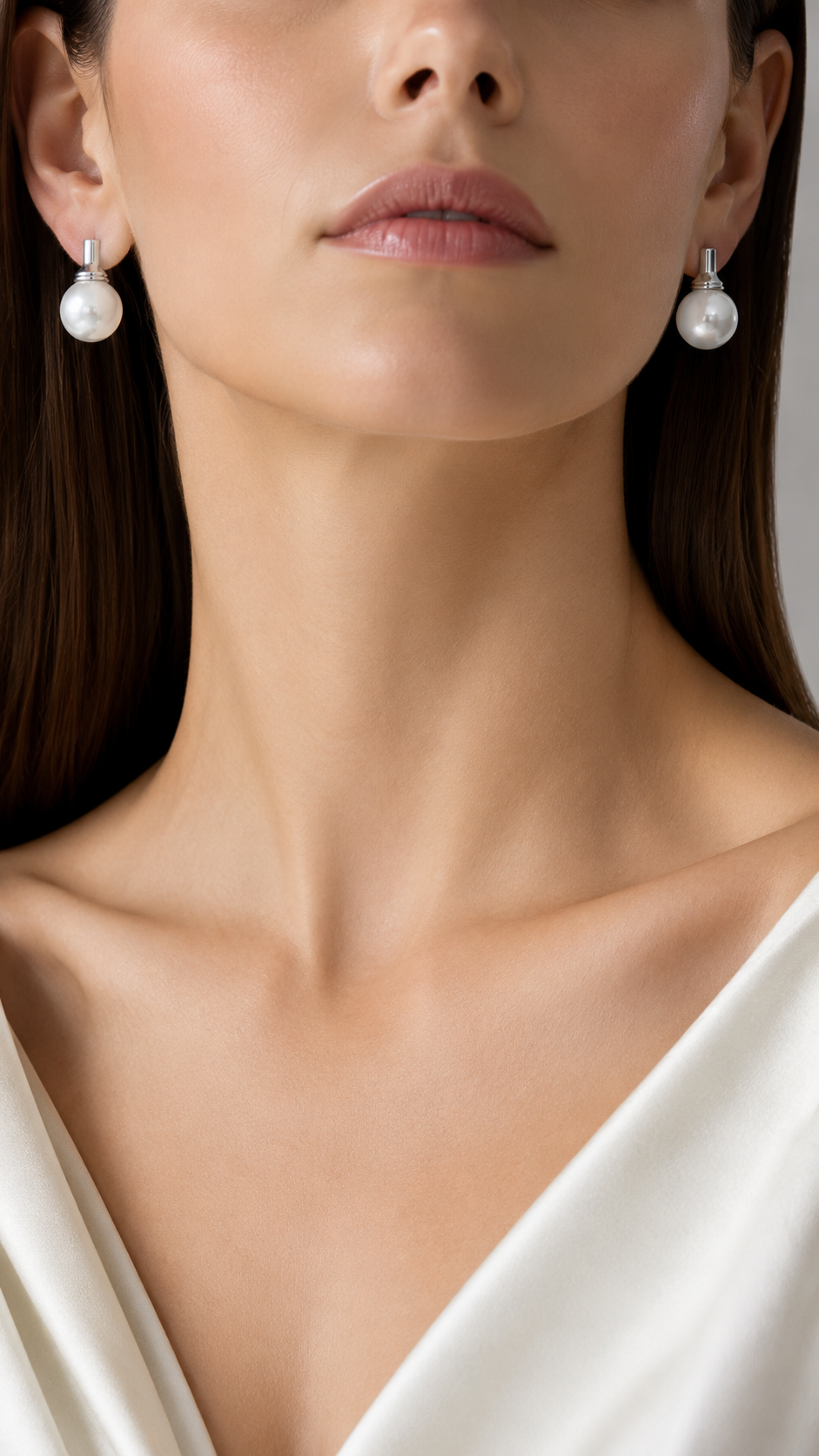 Elegant 925 Sterling Silver Classic Pearl Drop Stud Earrings for Women