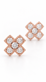 Geometric Clover Earrings Set – 3 Pairs - Aaryahi Silver jewellery product photo