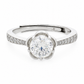 Round Solitaire Flower Ring
