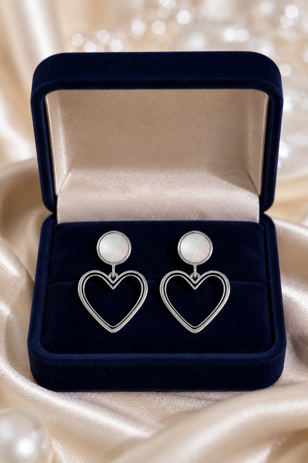 Pearl Heart Earrings