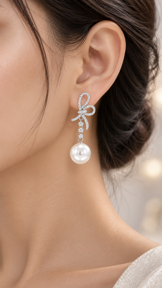 Ribbon Bow Drop Earrings