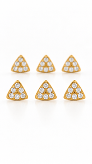 Triangle Stud Earrings Set – 3 Pairs - Aaryahi Silver jewellery product photo