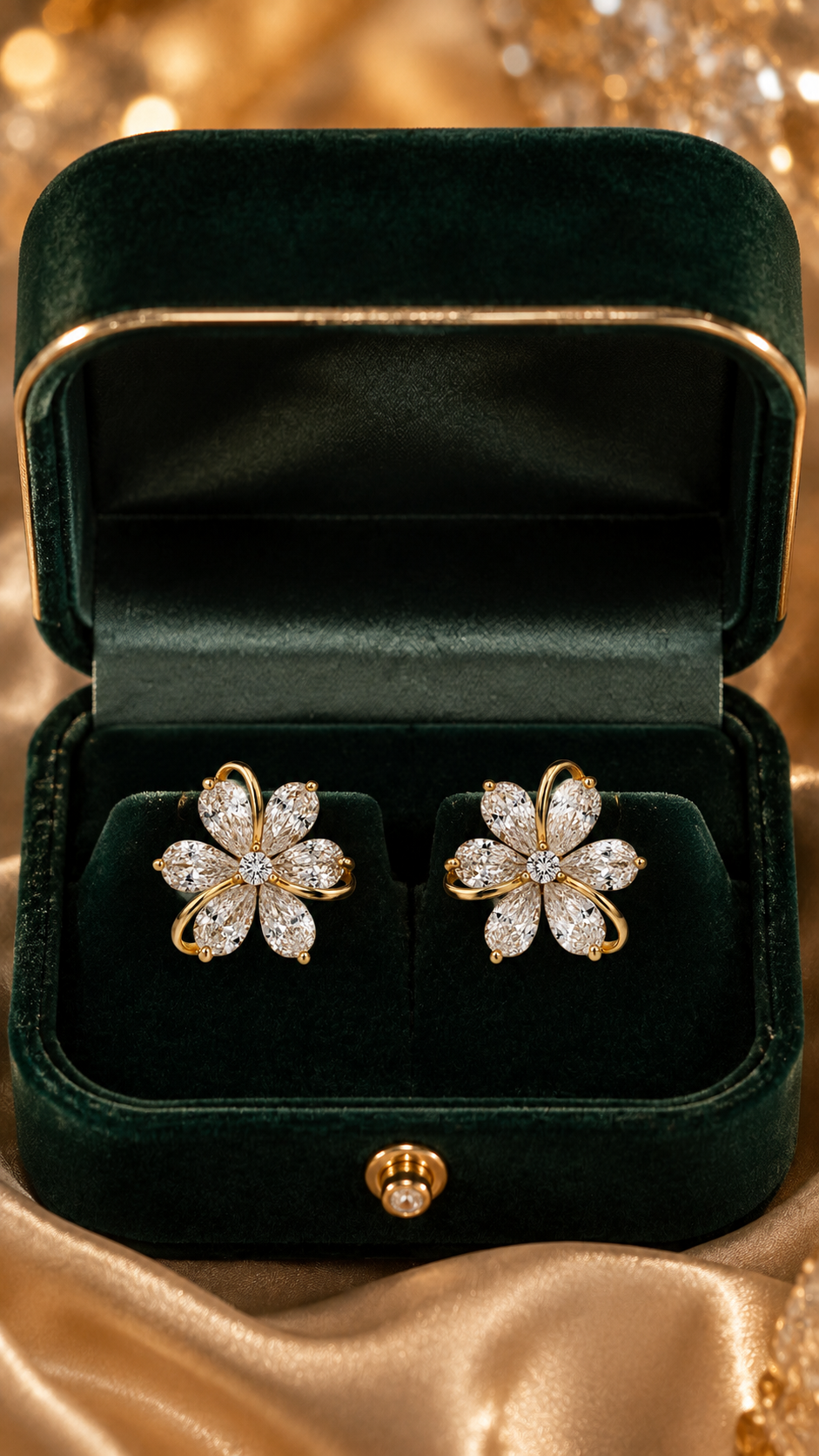 Floral Pear-Cut Earrings