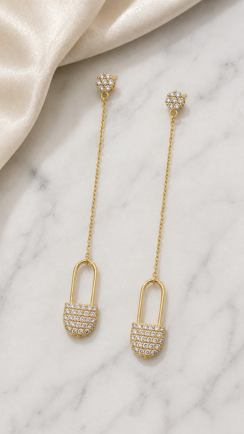 Padlock Chain Earrings