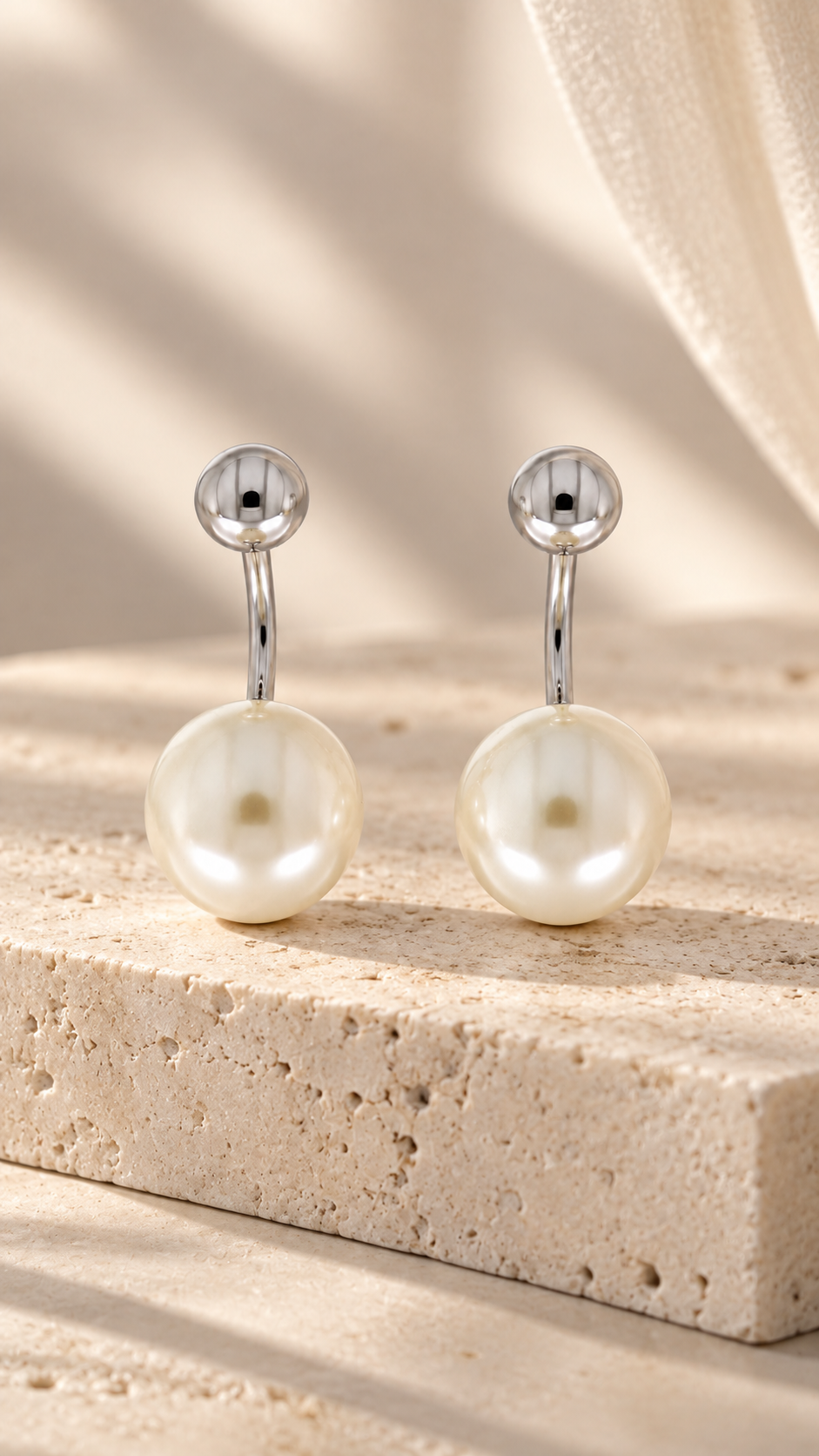 Silver Pearl Earrings