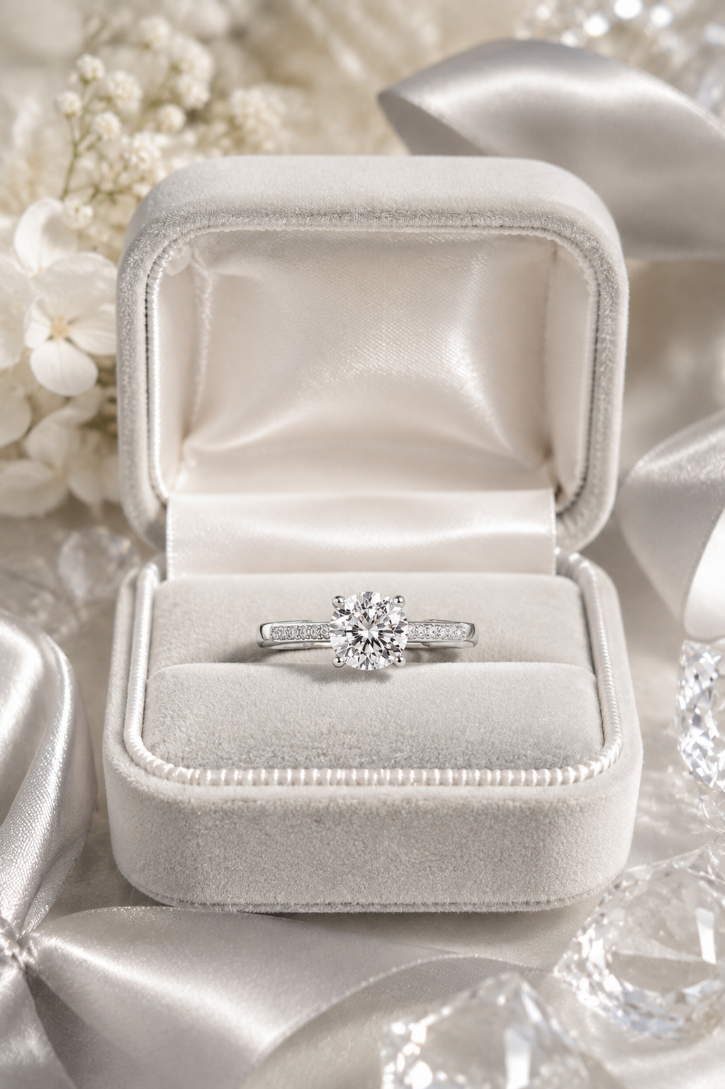 Round Solitaire Adjustable Ring