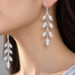 Marquise White Leaf  Drop Earrings