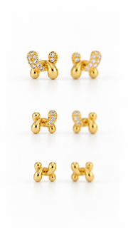Knot, Solitaire Knot Plain Knot Stud Earrings Set – 3 Pairs - Aaryahi Silver jewellery product photo