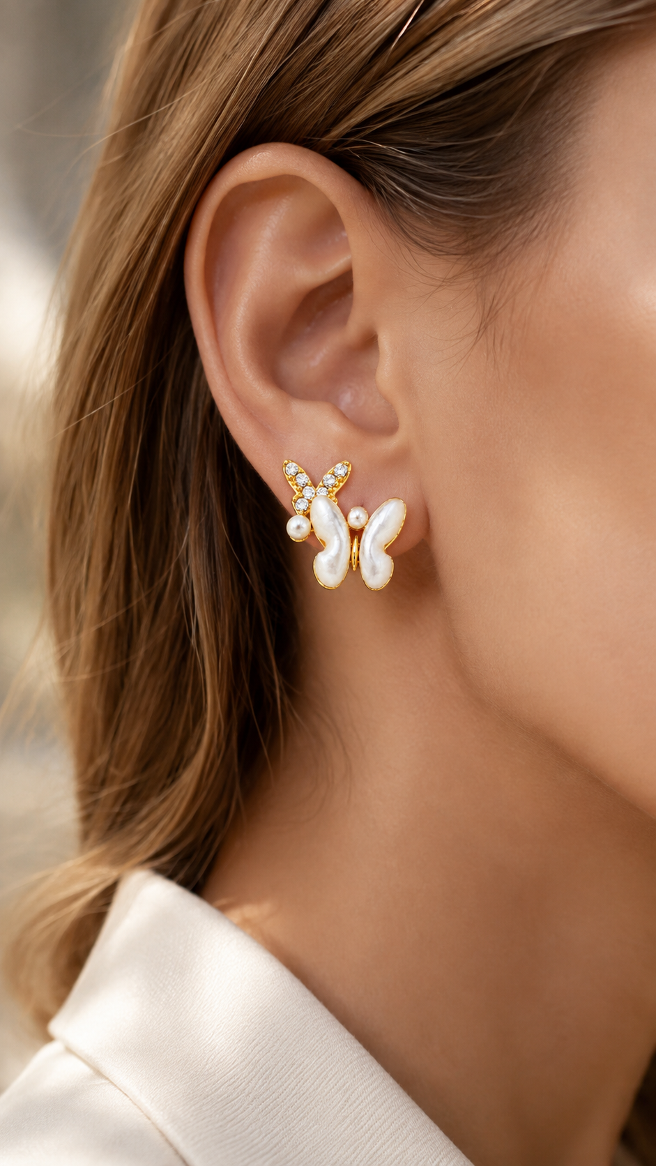 Pearl Butterfly Earrings