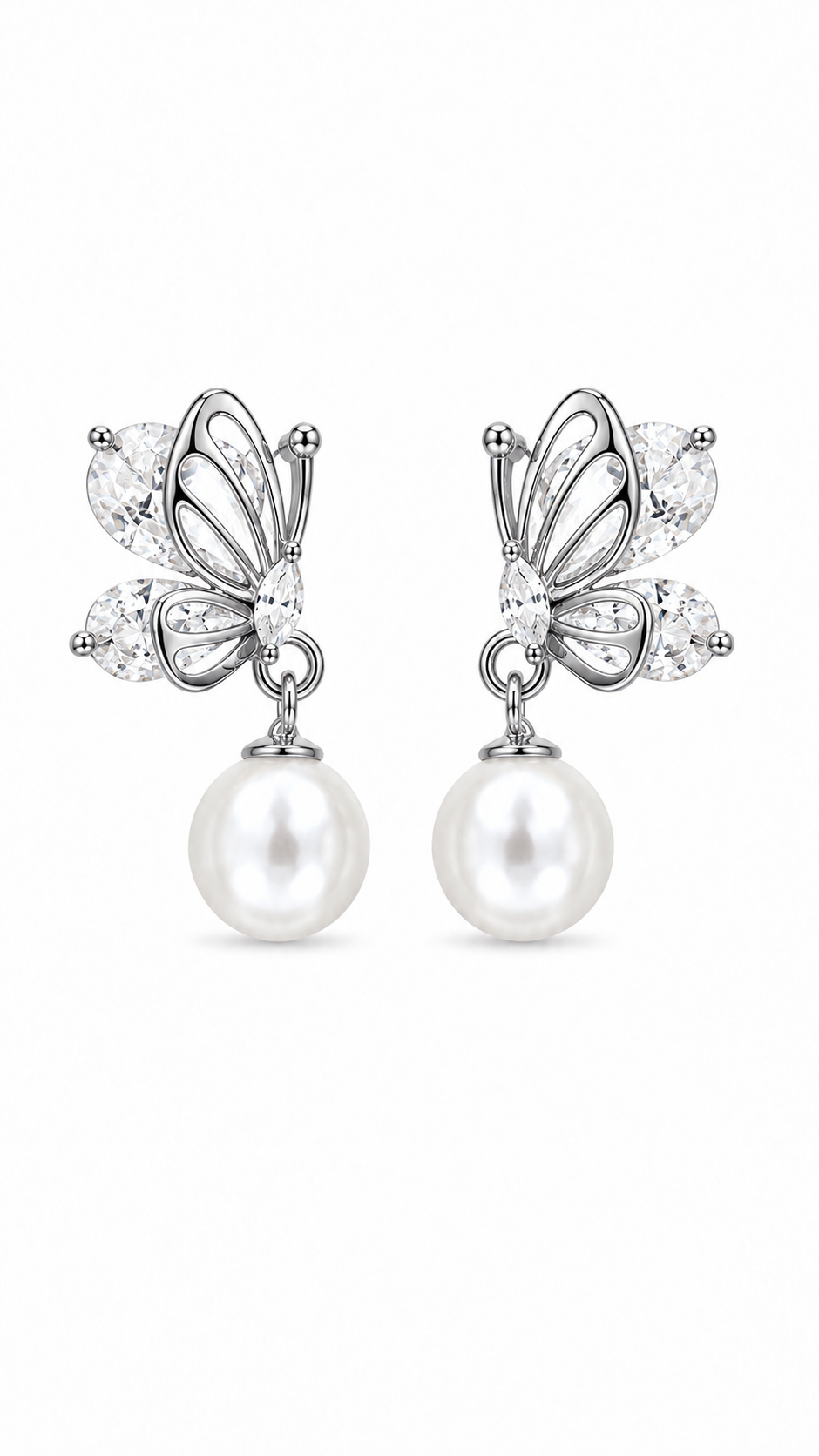 Butterfly Pearl Earrings