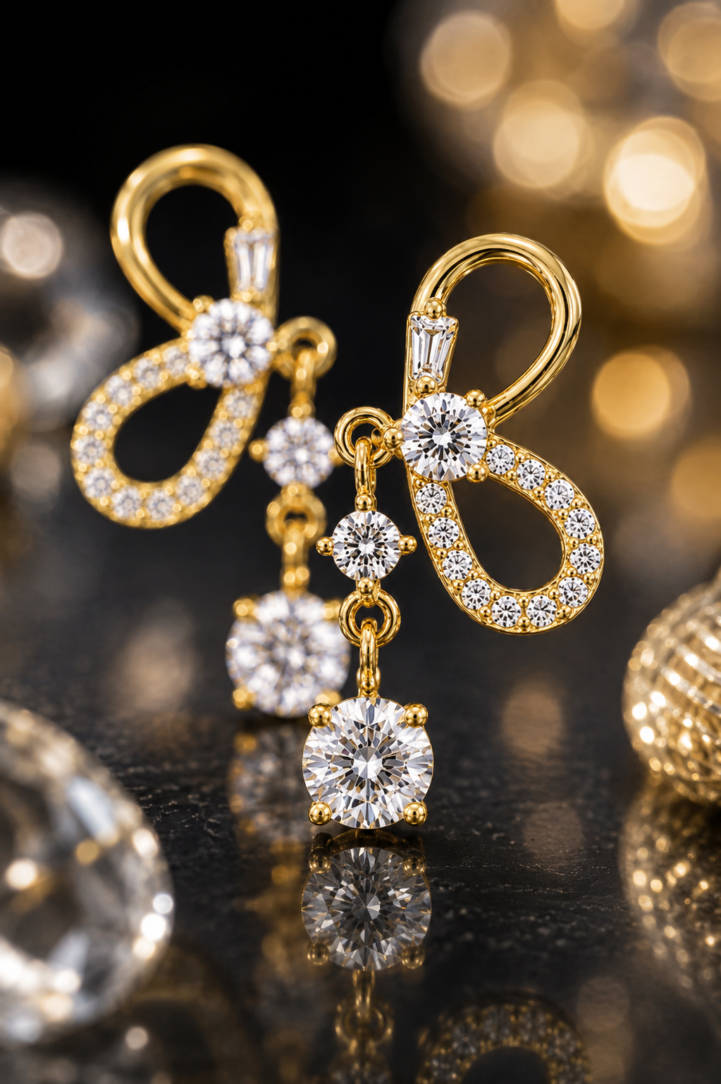 Gold Bow Earrings