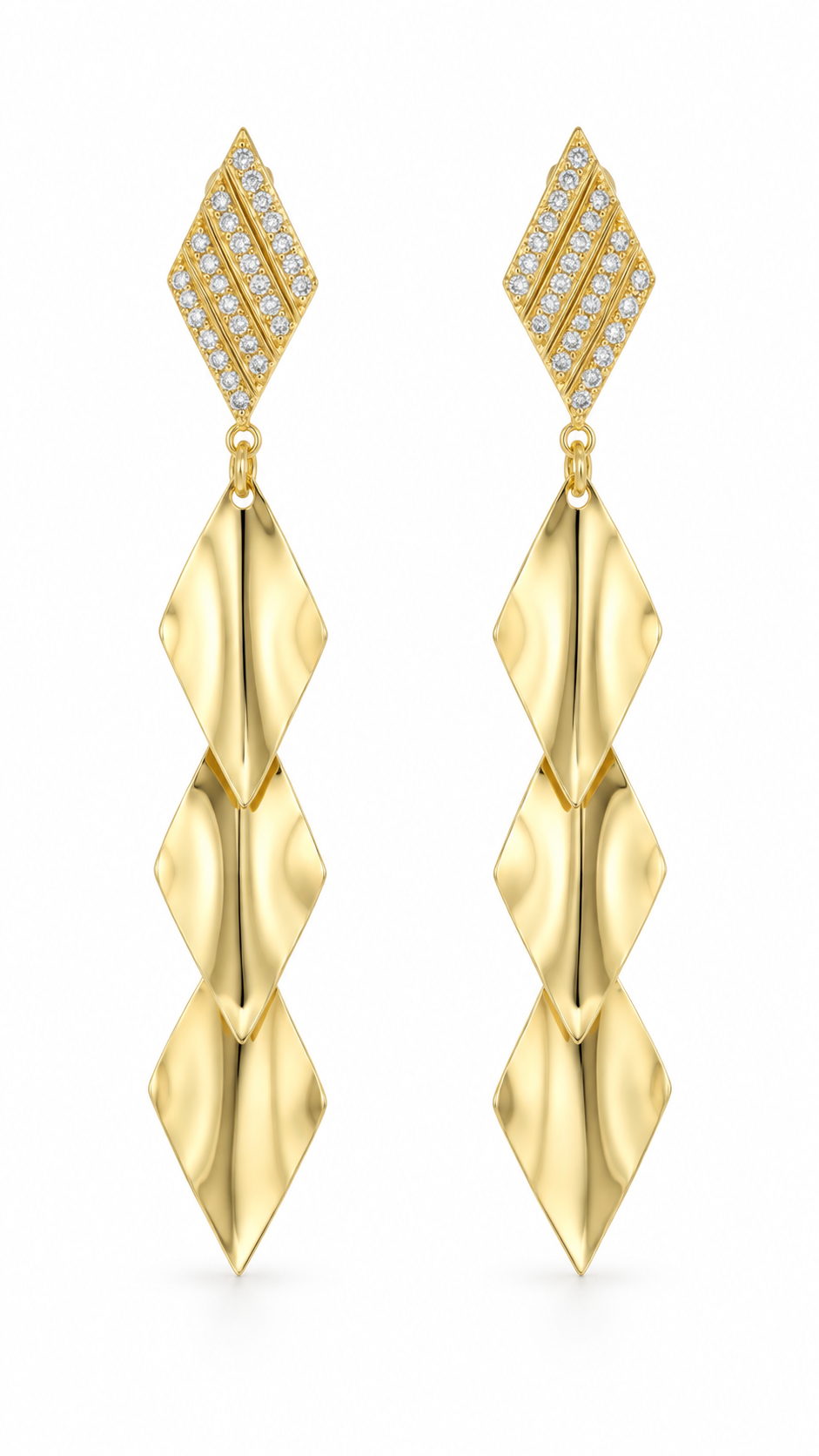 Geometric Triple Drop Earrings