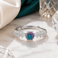 Mystic Blue-Purple Round Adjustable Ring