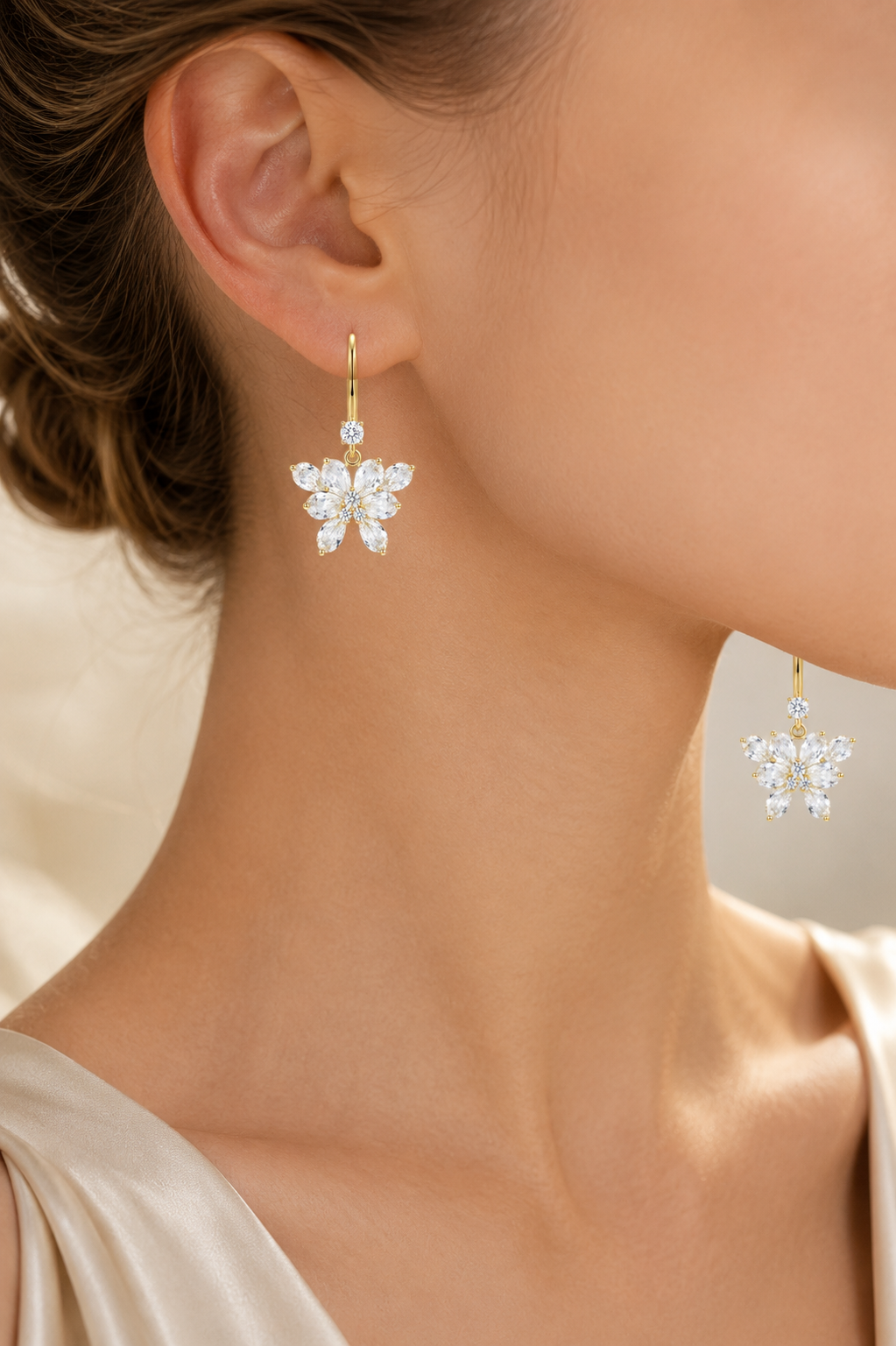 Floral Pear-Cut Earrings