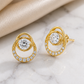 Gold Round Earrings