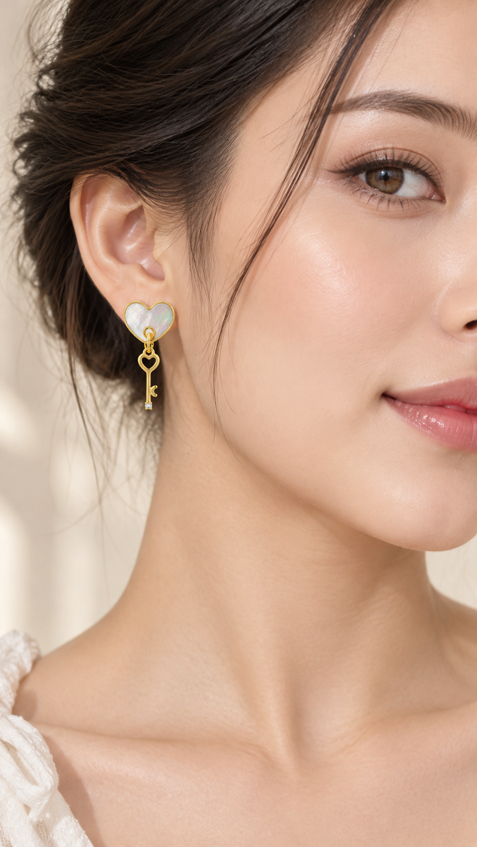 Heart & Key Earrings