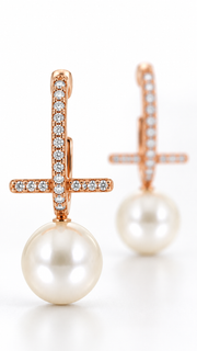 CZ Pearl Drop Earrings - Aaryahi Silver jewellery product photo