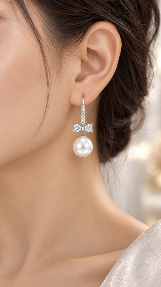 Bow & Pearl Earrings