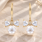 Bow & Pearl Drop Earrings