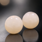 Cream Round Earrings