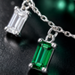 Green & White Baguette Charm Bracelet