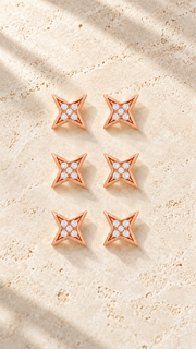 Geometric Star Earrings Set – 3 Pairs - Aaryahi Silver jewellery product photo