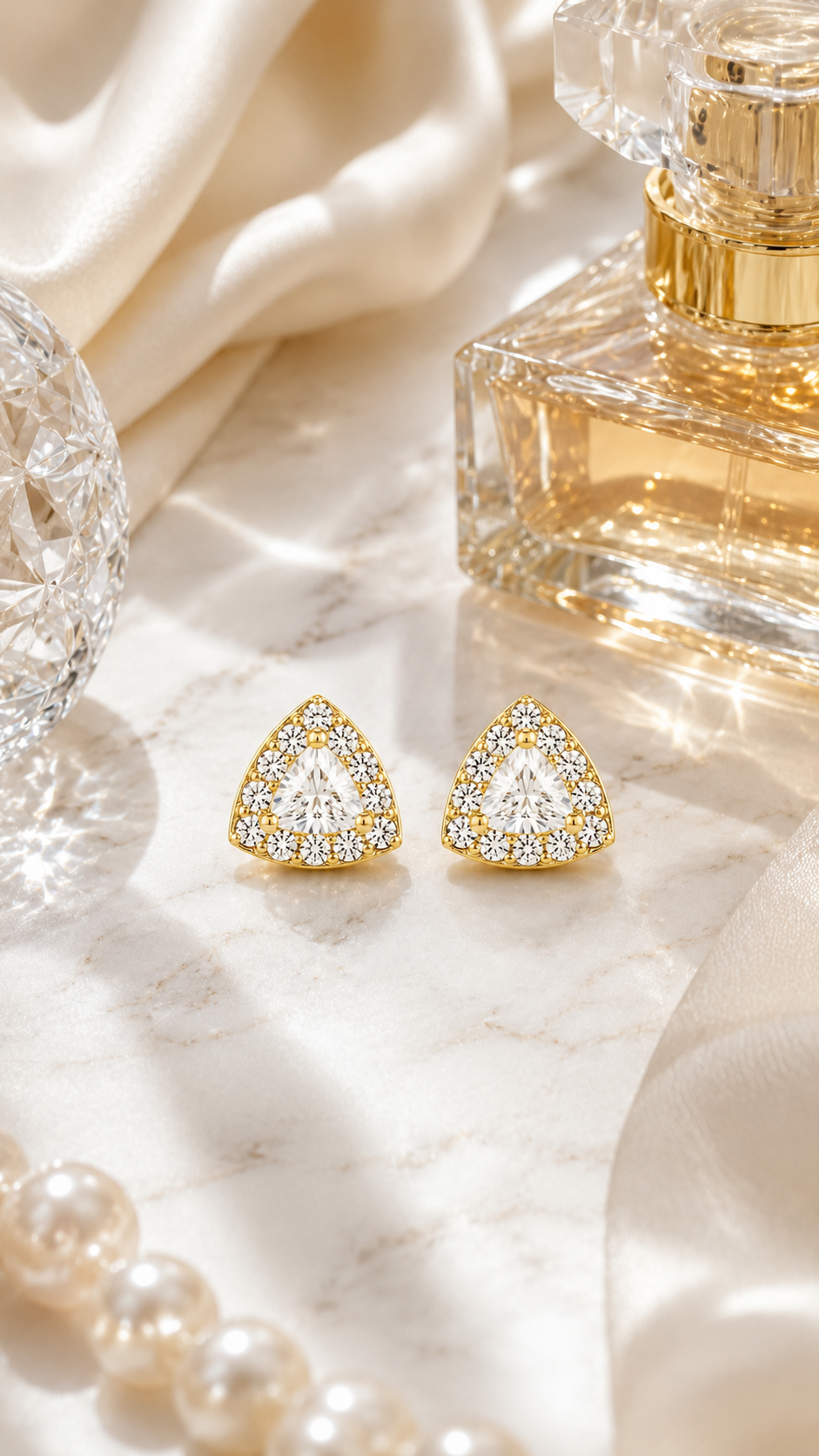 Triangle Halo Earrings