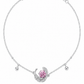 Pink Feather Swirl Charm Bracelet