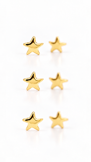 Minimalist Star Stud Earrings Set – 3 Pairs - Aaryahi Silver jewellery product photo