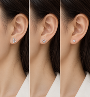 Bamboo Pearl, Origami Bird Solitaire Earrings Set - Aaryahi Silver jewellery product photo
