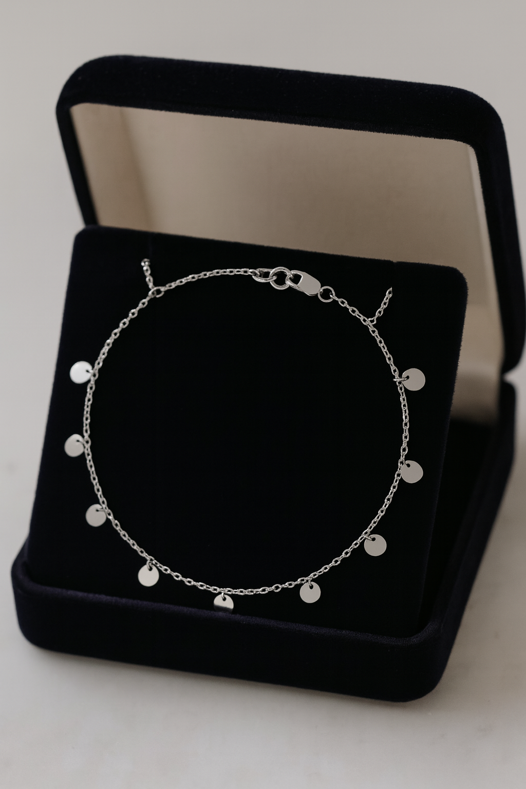 Elegant Silver Coin Charm Anklet for Women & Girls | Minimal Daily Wear Adjustable Chain Anklet