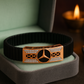 Men’s Bracelet Black Ceramic Stretch Band with Rose Gold CZ Designer Plate