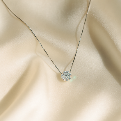 Silver Moonstone Solitaire Necklace for Women – Minimal & Elegant